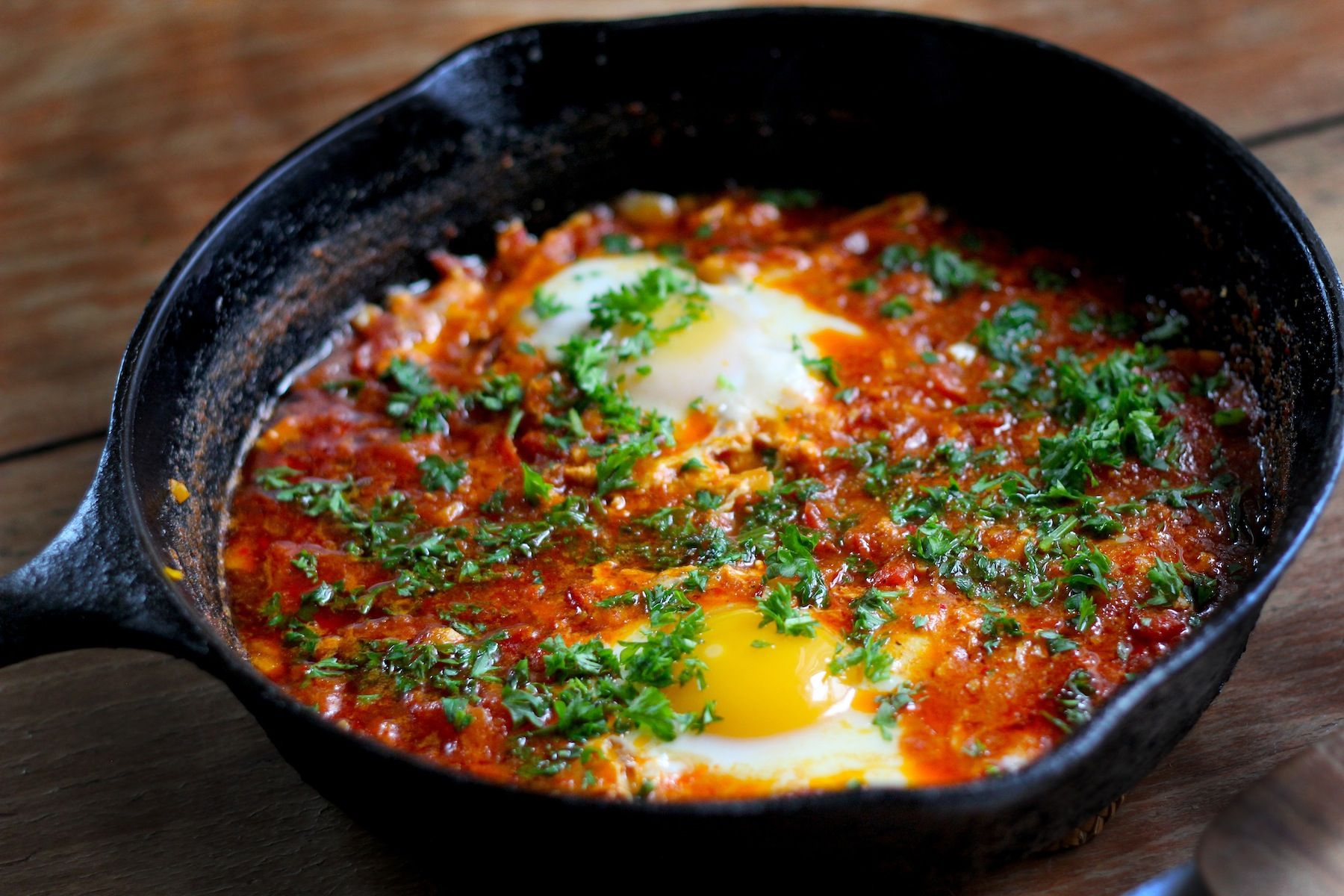 Shakshouka in a pan